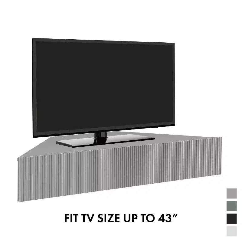 Mid-Century Modern 3-Shelf Corner Floating TV Stand for TVs up to 50"