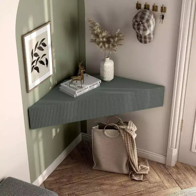 Mid-Century Modern 3-Shelf Corner Floating TV Stand for TVs up to 50"