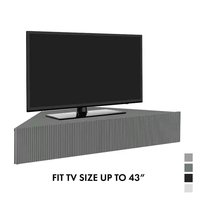 Mid-Century Modern 3-Shelf Corner Floating TV Stand for TVs up to 50"