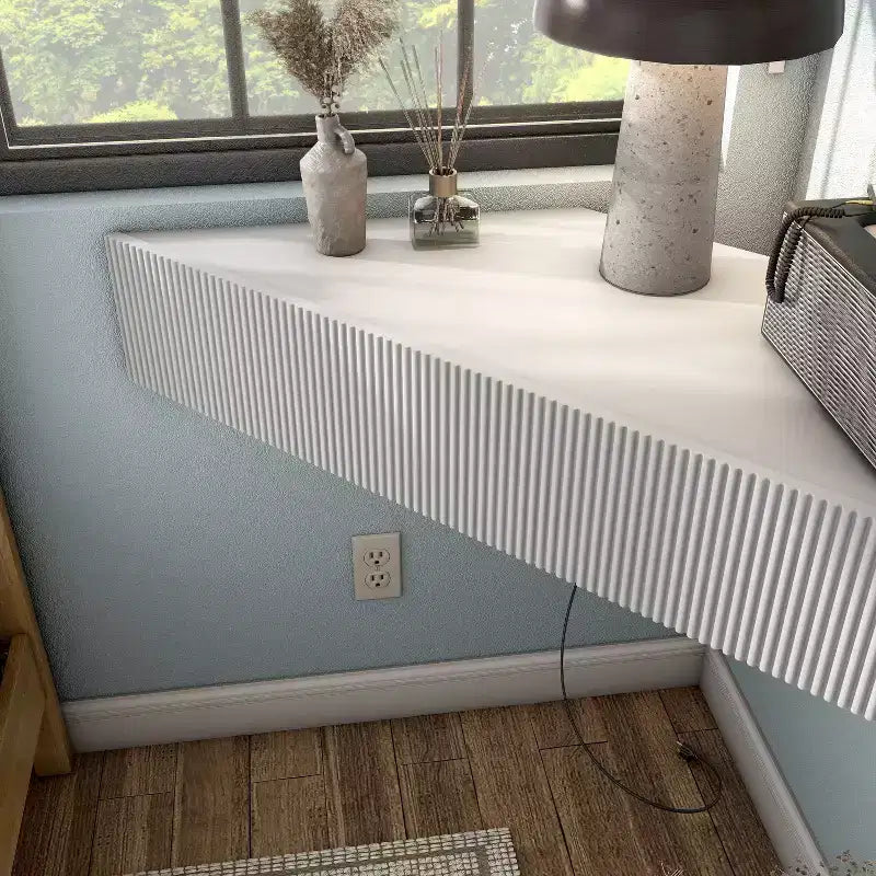 Mid-Century Modern 3-Shelf Corner Floating TV Stand for TVs up to 50"
