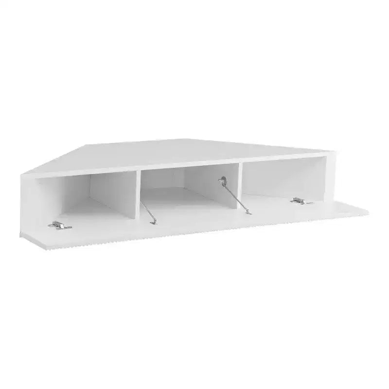 Mid-Century Modern 3-Shelf Corner Floating TV Stand for TVs up to 50"