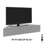 Meuble TV d'angle flottant 3 étagères Mid-Century Modern pour téléviseurs jusqu'à 50 pouces