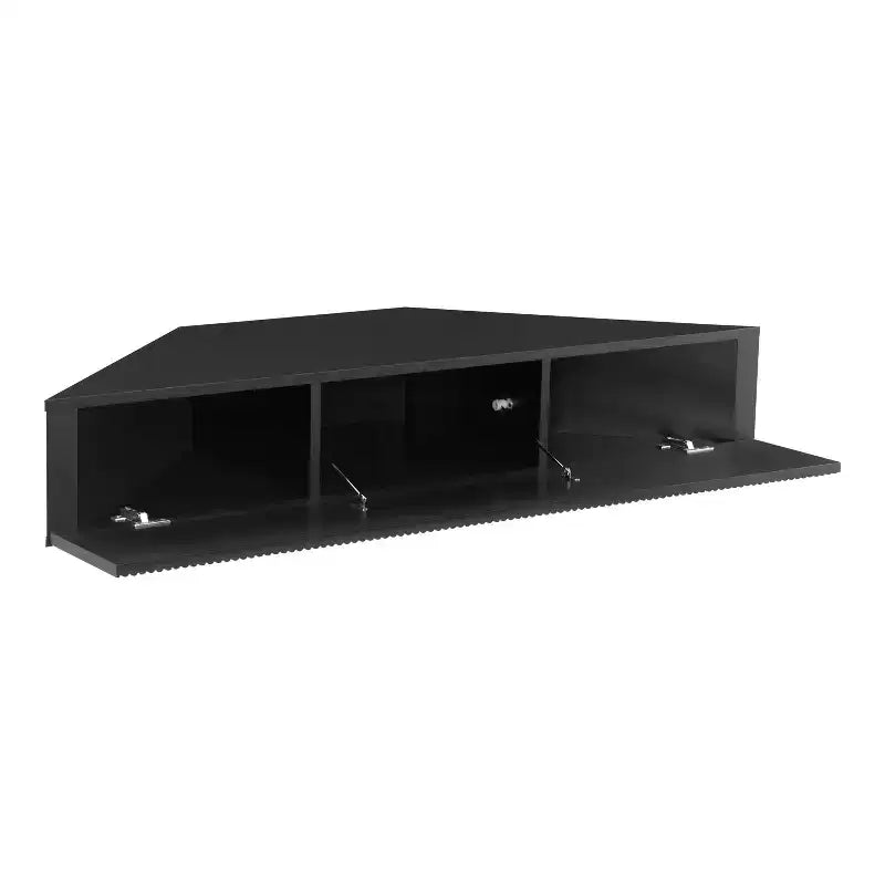 Mid-Century Modern 3-Shelf Corner Floating TV Stand for TVs up to 50"